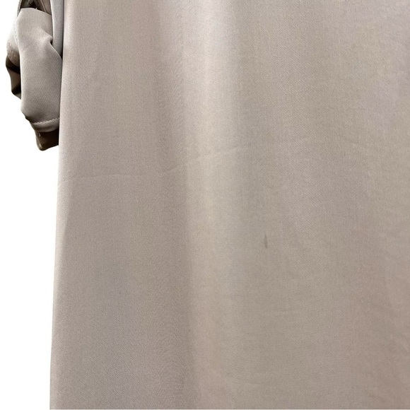 Max & Co Gray-Beige Buttoned 3/4 Tab Sleeve Shift Dress Career Casual Size 6 - Picture 8 of 11